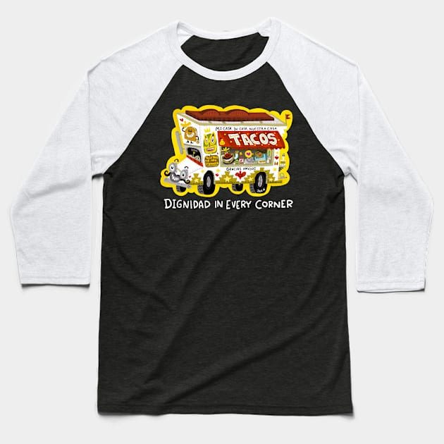 TACO TRUCK Baseball T-Shirt by MEXOPOLIS